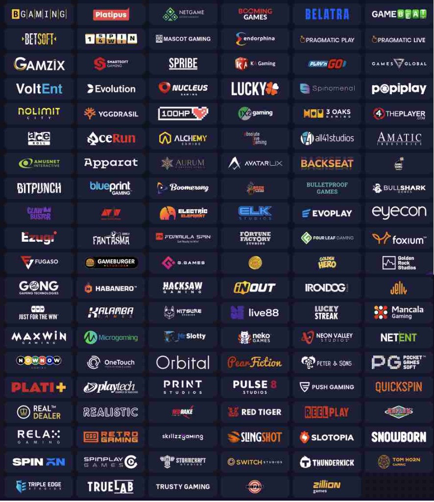 7BitCasino provider grid screenshot