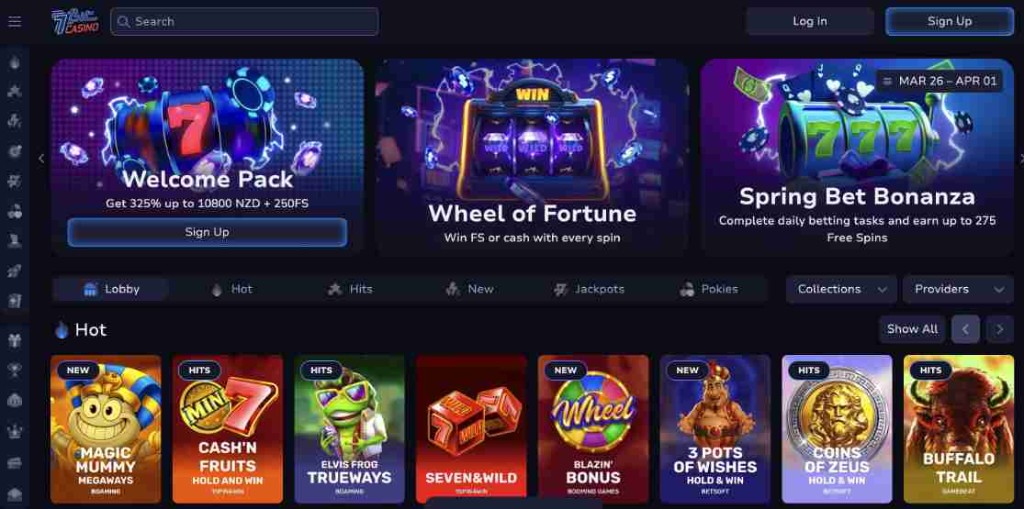 7BitCasino homepage screenshot