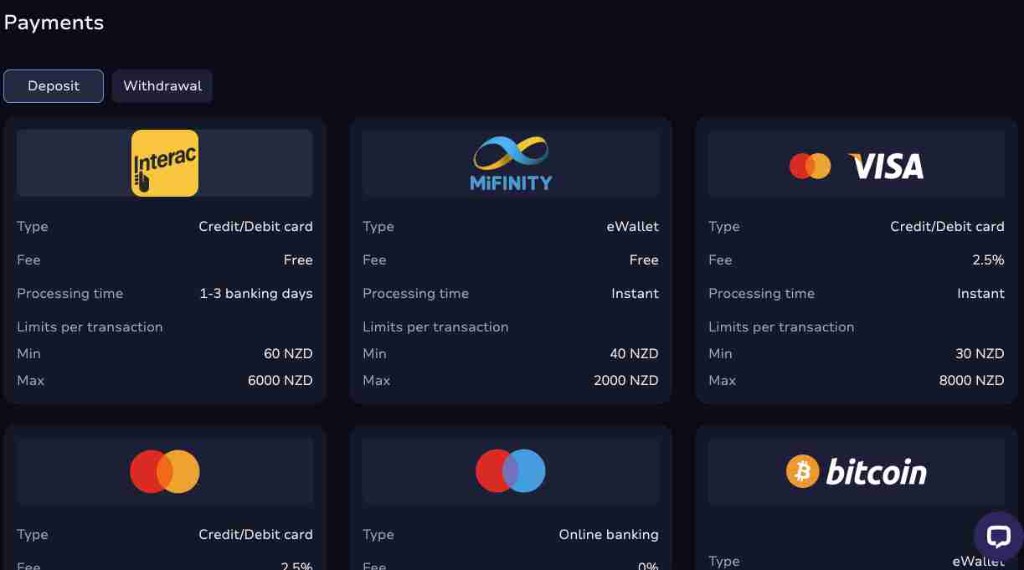 7BitCasino deposit screenshot