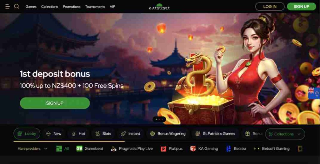 Katsubet homepage screenshot