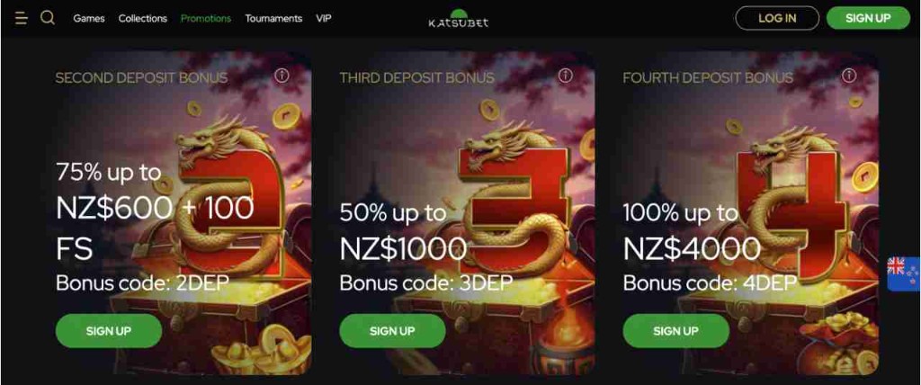 Katsubet promotions screenshot