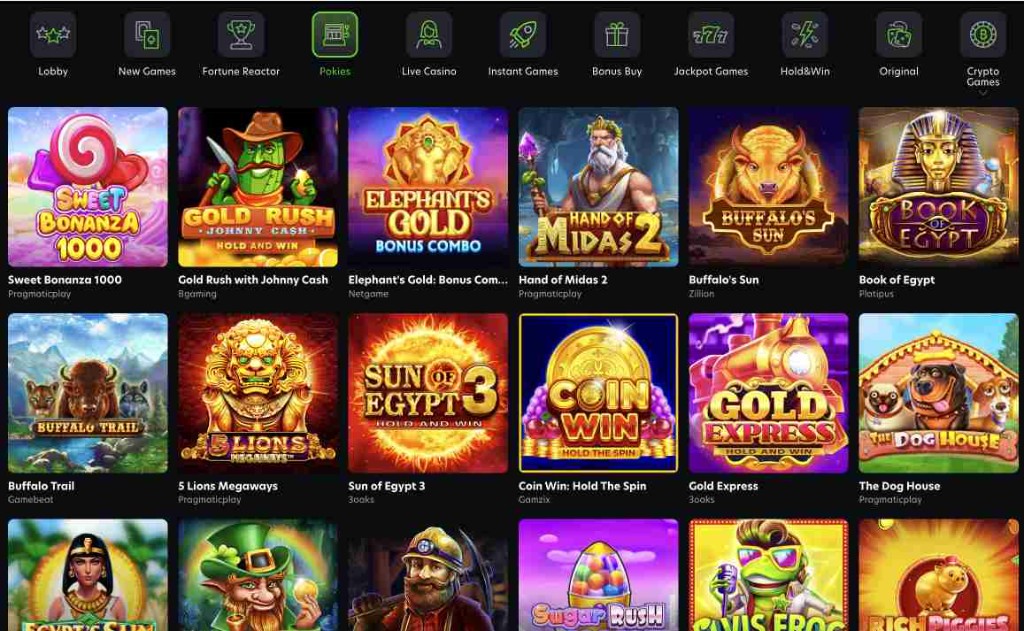 NeoSpin pokies lobby screenshot